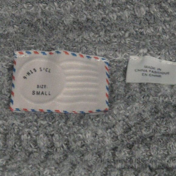 Anthropologie Postmark Grey Cowl Neck Waffle Knit Sweater Bell Sleeves Sz S - Picture 6 of 8